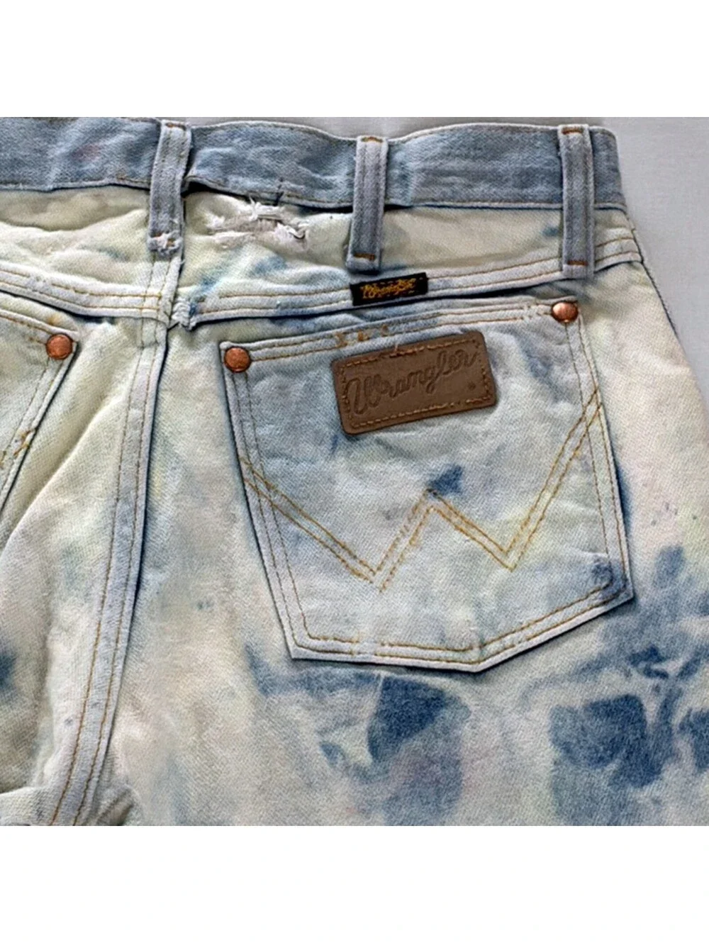 Vintage 80s Wrangler Custom Bleached Jeans Grunge Mens 29x30